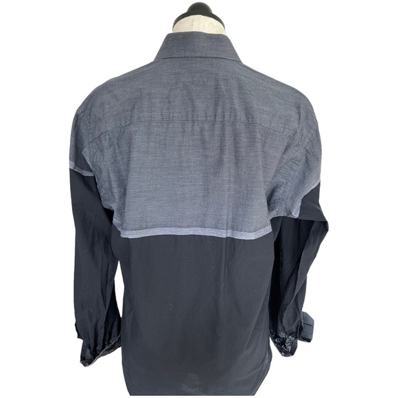 Jared Lang Gray & Black Two Toned Button Down Shirt Size Medium - Picture 10 of 12